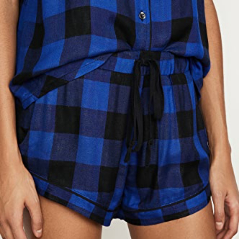 PLUSH Plaid Short PJ Set With Scrunchie - Picture 6 of 11